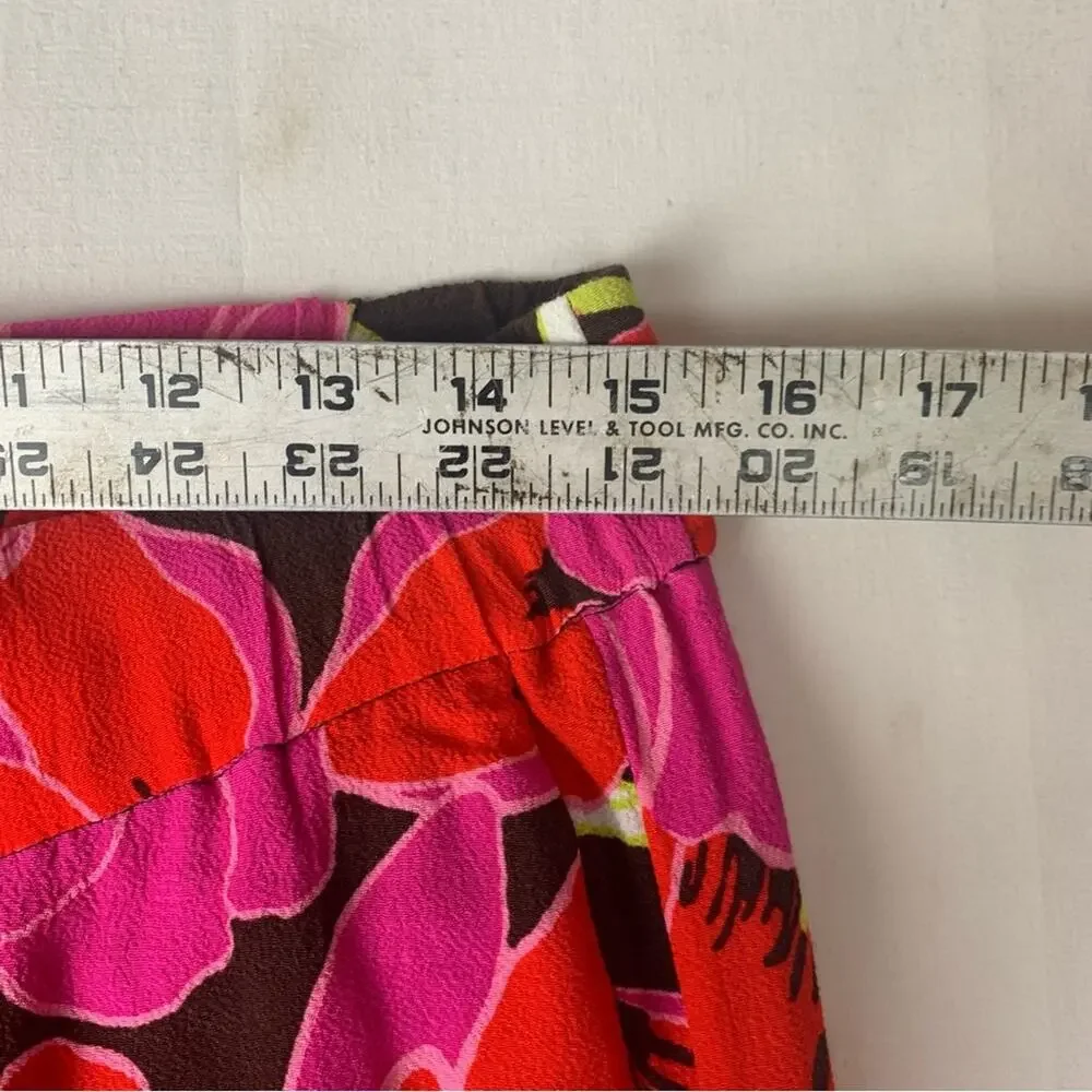 Kate Spade size 6 Red Pink Floral Pants tropical Hutton Rio de Janeiro farm